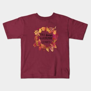 Fall breeze and autumn leaves Kids T-Shirt